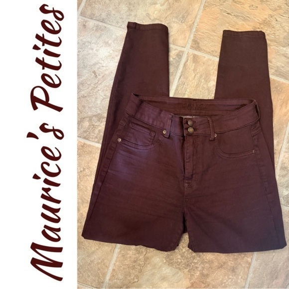 Maurices Denim - Maurices High Rise Burgundy Jeans Slim Fit -10 P-